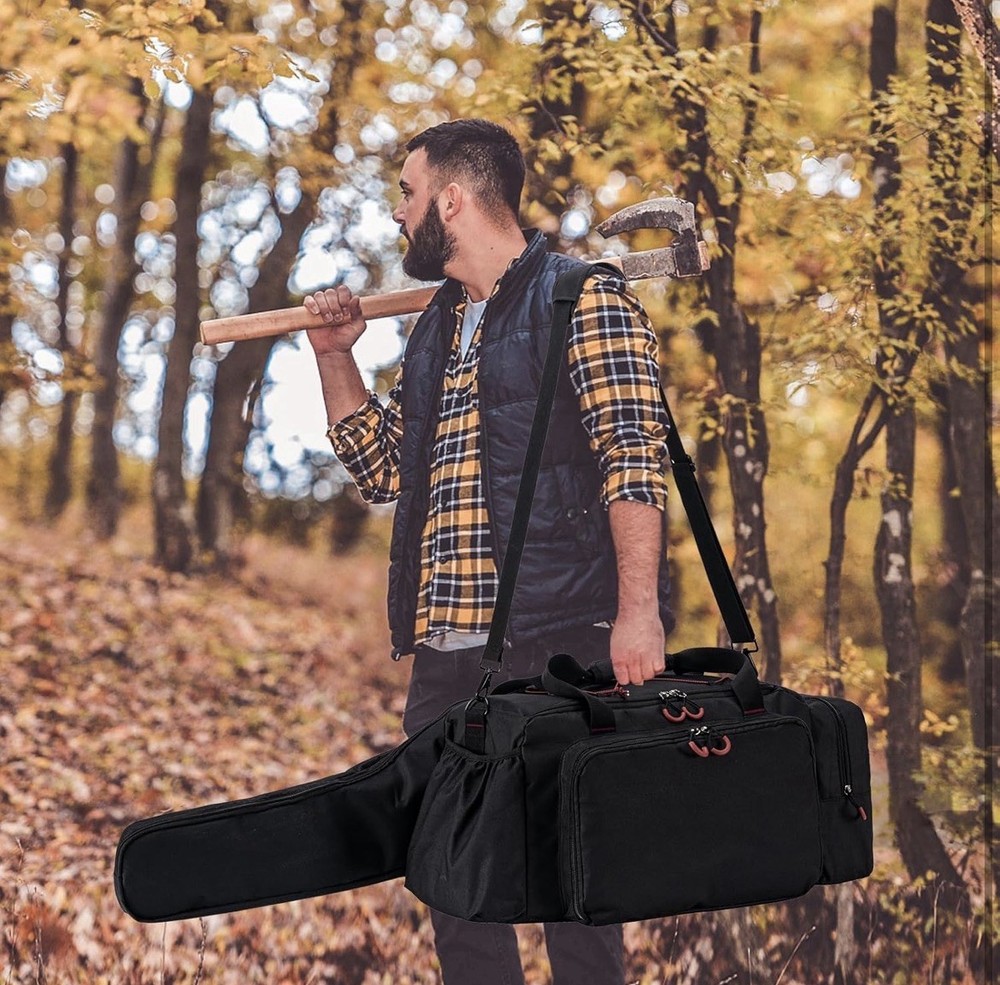 Chainsaw Case, Durable Chainsaw Bag with Removable Spill-proof & Wipe