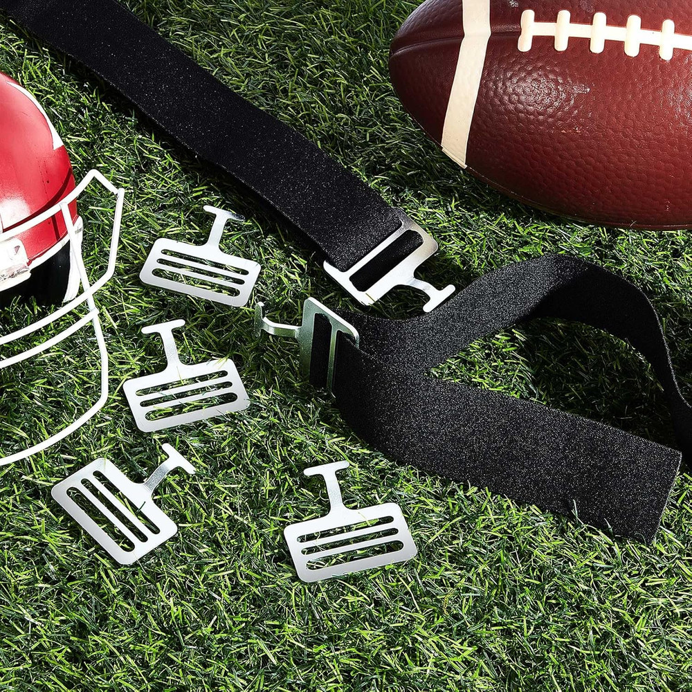 Shoulder Pad T Hook with Elastic Strap,Include Silver Metallic Football T Hook f