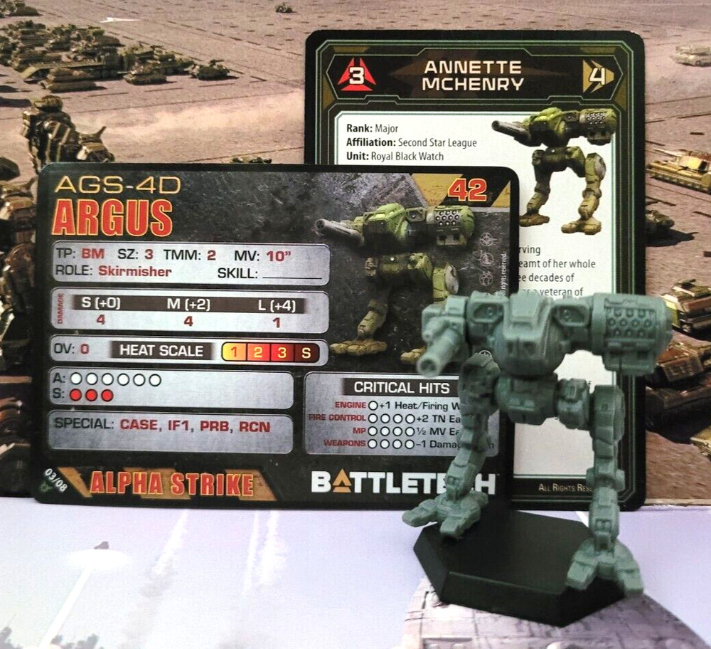 Battletech Argus Mech Second Star League Assault Lance Miniature