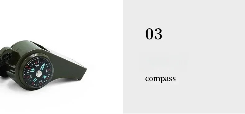 Camping 3 in 1 Hiking Emergency Survival Whistle with Compass,Thermometer Tools