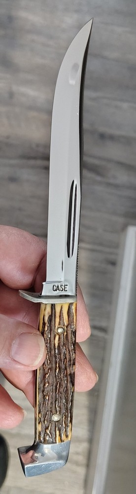 Old Case Stag Handle Fixed Blade Knife, Unused Beautiful Original Condition.