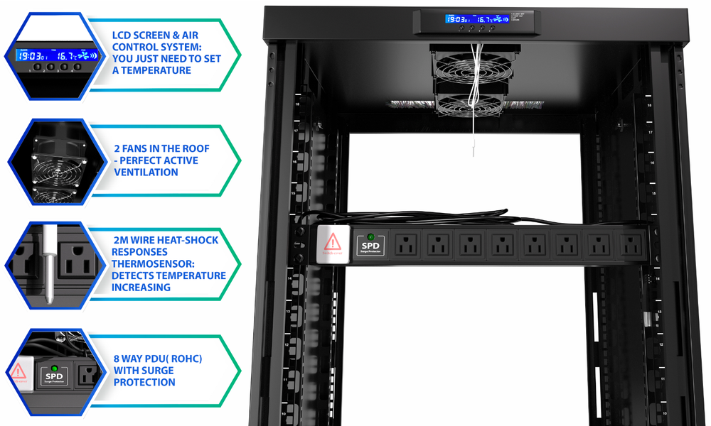 Sysracks 22U Server Rack Cabinet Enclosure Premium Series Sysracks 35" Depth
