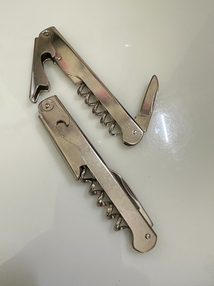(2) PHOENIXWARE Italy Stainless Waiters Corkscrew Wine Key Opener