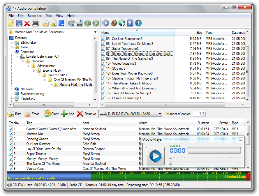 CDBurnerXP CD DVD burning software for Windows