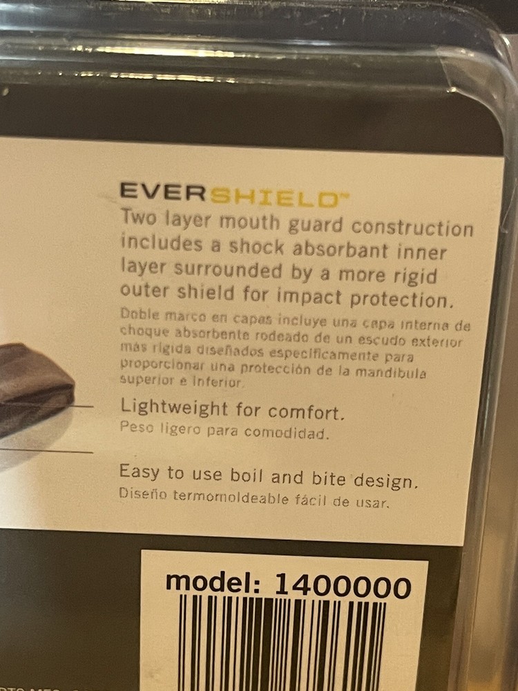 New! Everlast Evershield Single Mouth Guard #1400000 Dual Layer Technology/Case