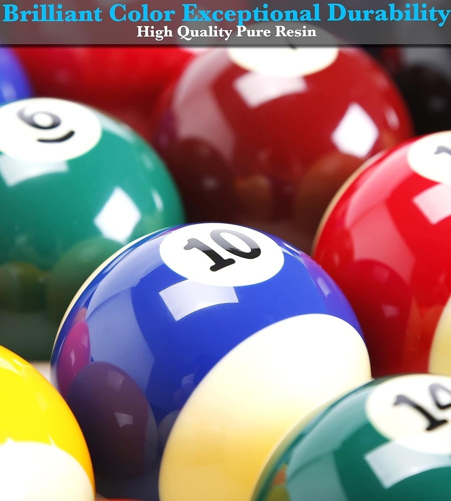 High-Quality Resin Pool Balls - Complete 16 Set for Enhanced Gameplay Experience