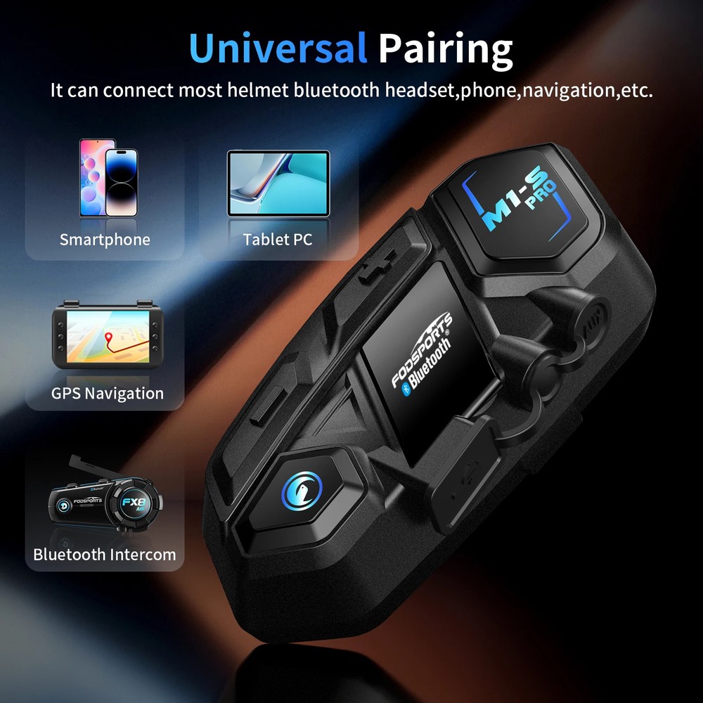 2pcs Motorcycle Helmet Intercom Wireless Bluetooth Headset Moto Interphone