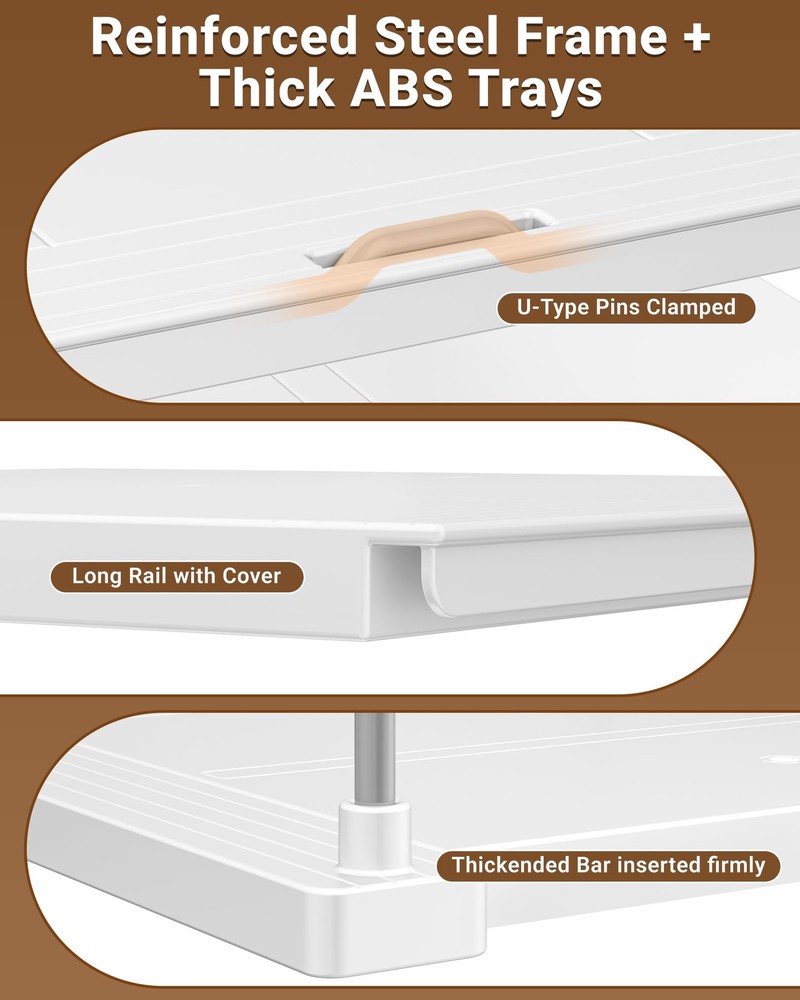 Extendable 3-Tier Kitchen Cabinet & Pantry Organizer for Plastic Wrap, Foil &...