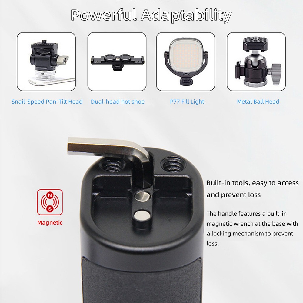 Mini Side Handle Camera Camera Cage Side Handgrip Aluminum Adjustable Hand Grips