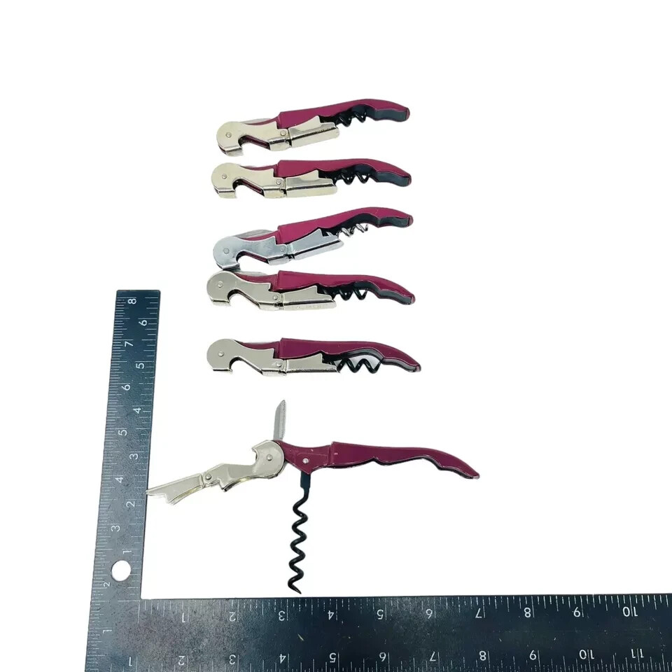 6Pc Truetap and Assorted Double Hinges Corkscrew Wine Bottle Opener Foil Cutter