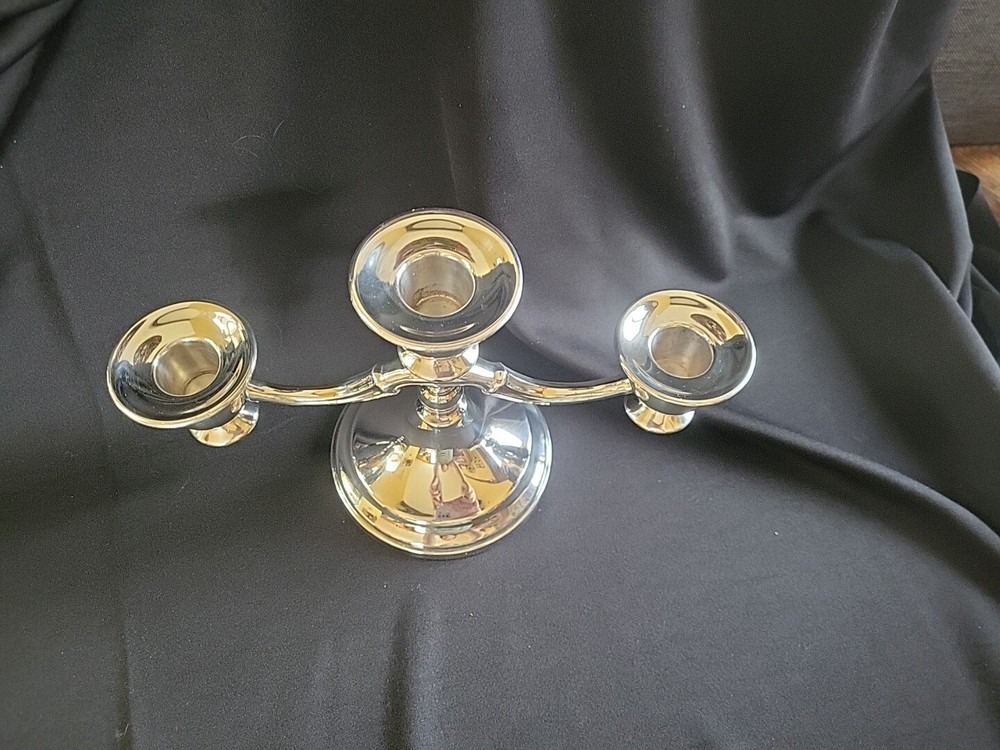 PSCO Silverplate On Copper Candle Holder Candleabra
