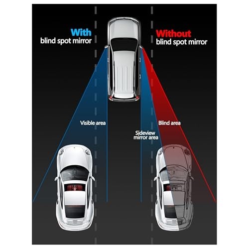 2 Pack Blind Spot Car Mirrors - 2 Inch Adjustable Angle HD Glass Round Side