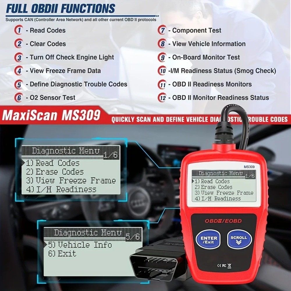 Car Fault Code Reader Engine Diagnostic Scanner Reset Tools OBD2 OBDII