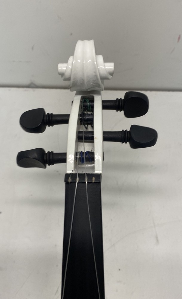 White Violin With Bow and Case