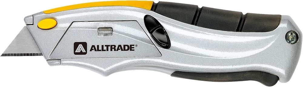 Squeeze Utility Knife, Auto-Loading Squeeze, 6 Heavy-Duty Blades