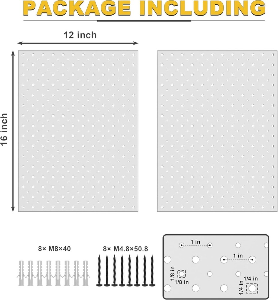 Versatile Gray Pegboard Wall Panels - Rust-Resistant with Easy Installation