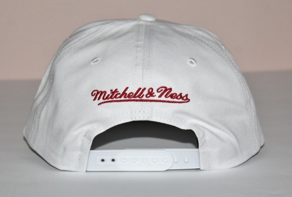 Mitchell & Ness NEW JERSEY DEVILS Cap Snapback WHITE Hat ROPE A-FRAME *6J