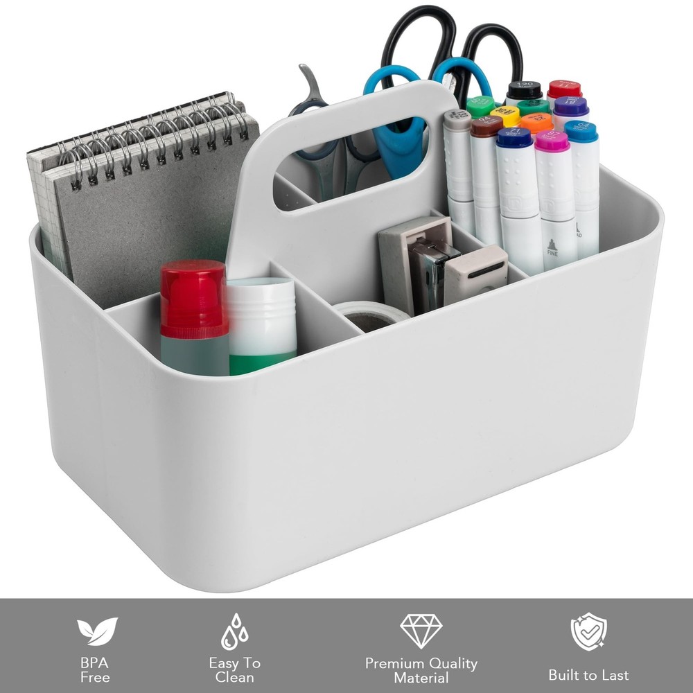 Tiawudi Multipurpose Caddy Organizer, Plastic Caddy with Handle, Stackable De...