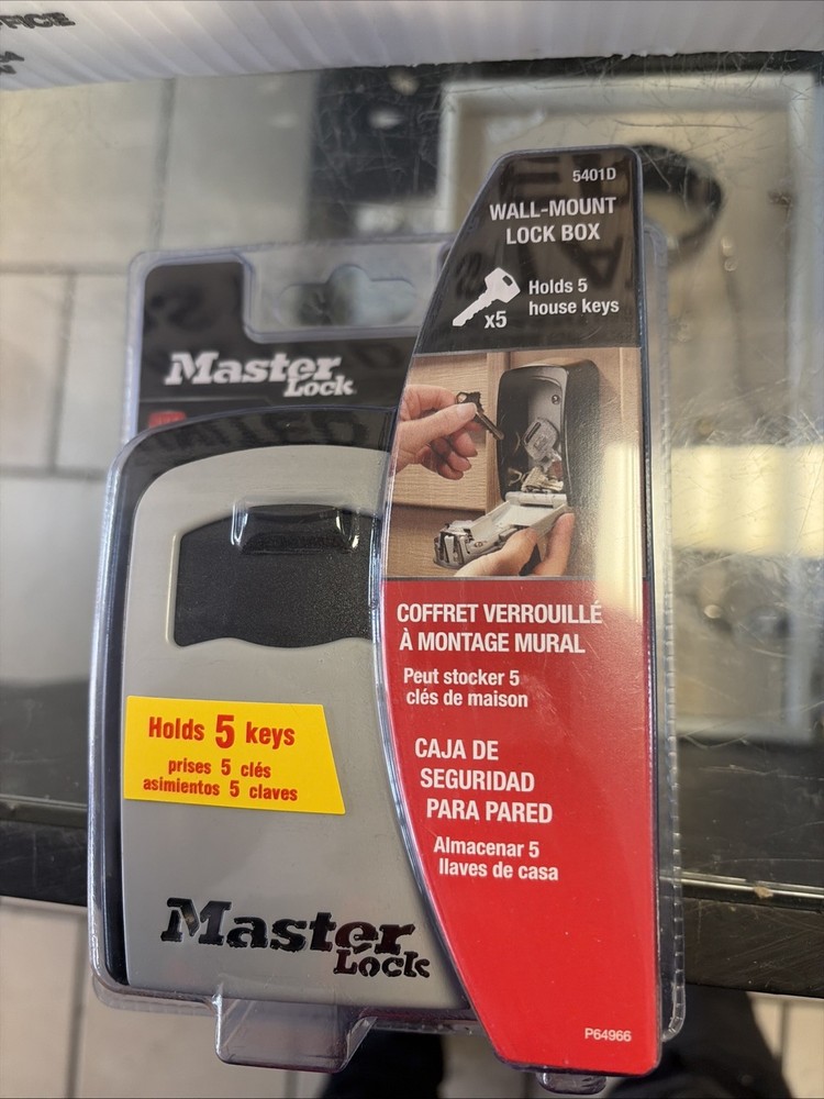 Master Lock 5401D 5-Key Locking Combination Steel Box - Black/Silver