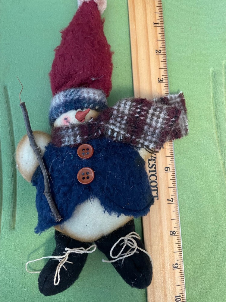 9" Soft Rustic Country Snowman with Hat, Coat & Scarf