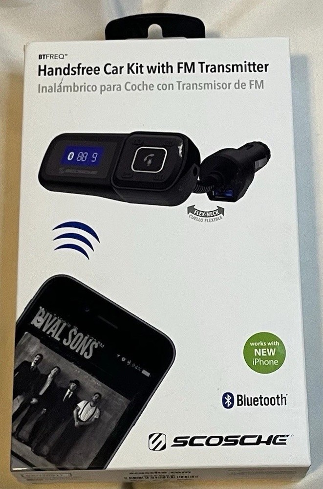 Handsfree Car Kit w/ FM Transmitter Bluetooth Iphone Android Compatible -SCOSCHE