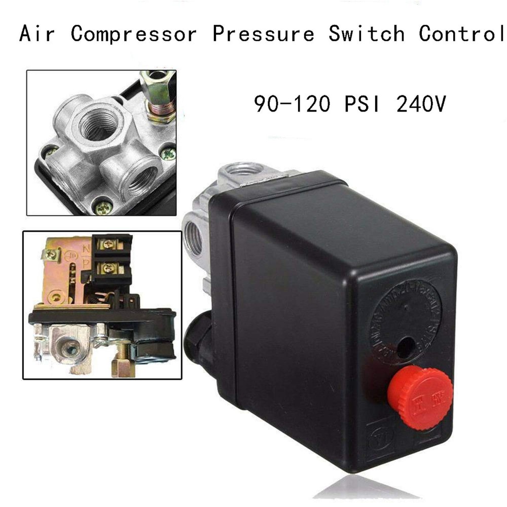 Central Pneumatic Air Compressor Pressure Switch Control Valve 90-120 PSI