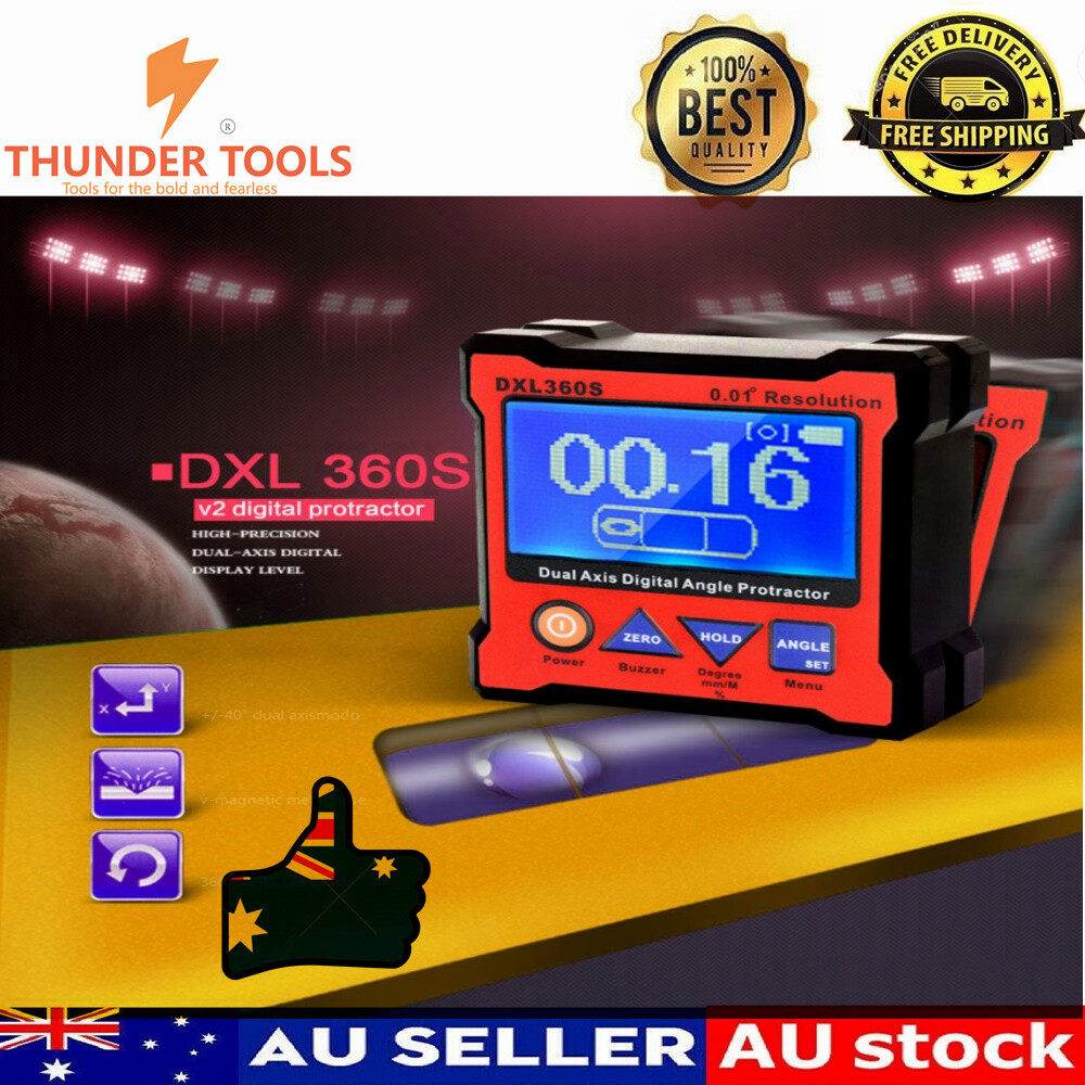 Thunder Tools DXL360S Dual Axis Digital Angle Protractor with 5 Side Magnetic