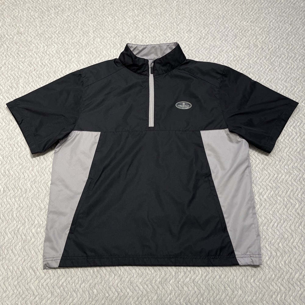 Ahead Golf Jacket Men Large Black Grey Loose Relax Performance Pullover Valencia