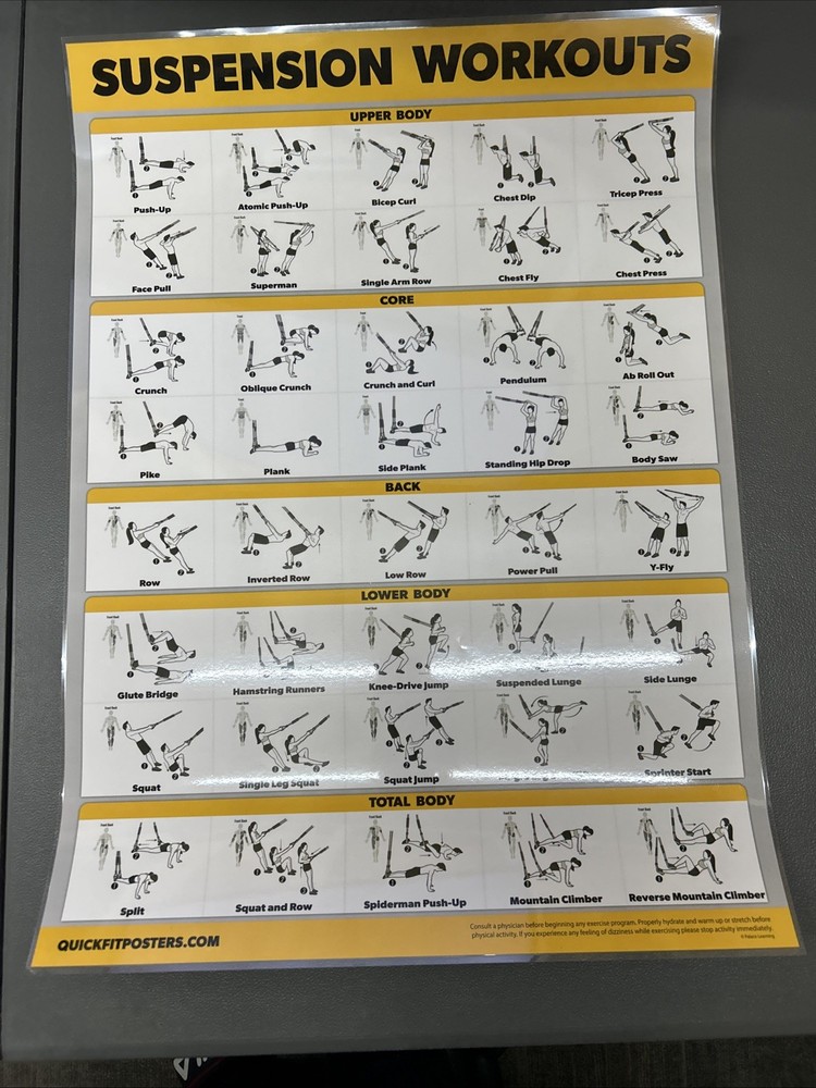 Quickfit 10 Pack Laminated 18x24 Workouts Posters