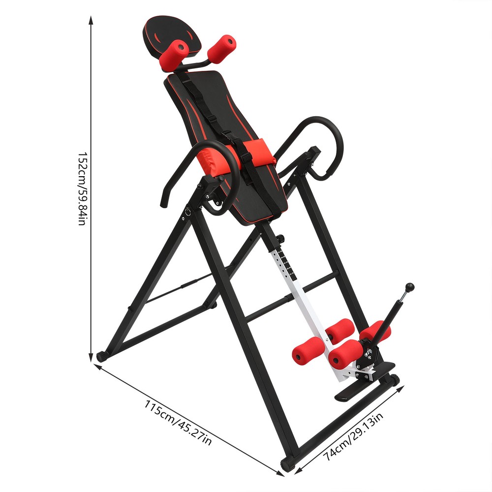 Foldable Inversion Table Advanced Back Pain Ankle Relief Gravity Fitness