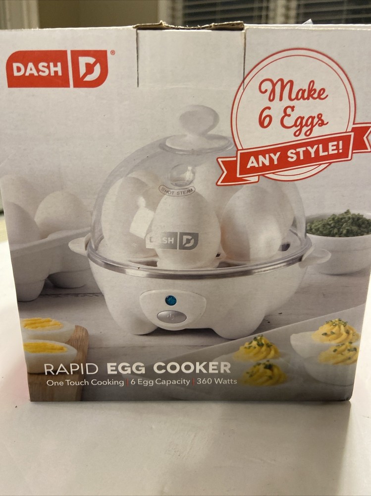 Dash Rapid Egg Cooker - Any Style - 6 Egg Capacity - White