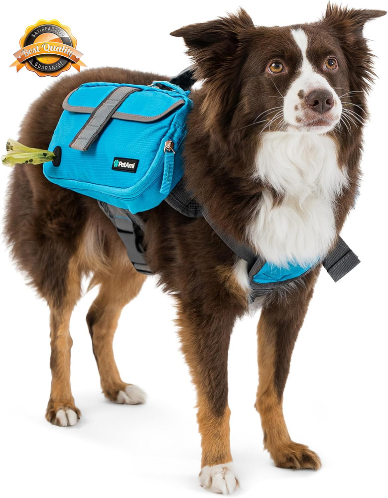Dog Backpack Harness Medium Large Hiking Saddle Bag Pack Reflective