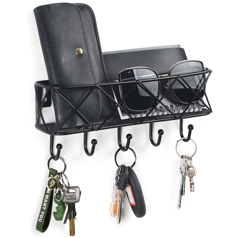 Key Holder for Wall Decorative, Entryway Key Hooks, Wall Mounted Key Rack wit...