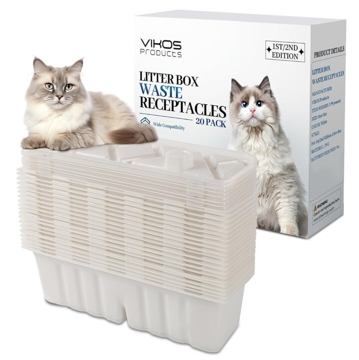 Vikos 20 Pack Litter Box Waste Receptacles