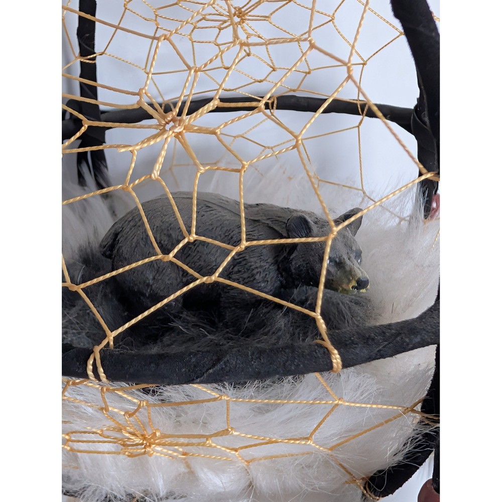 Handmade Dream Catcher Bear Decor Feather Beads Hanging Boho Native Style