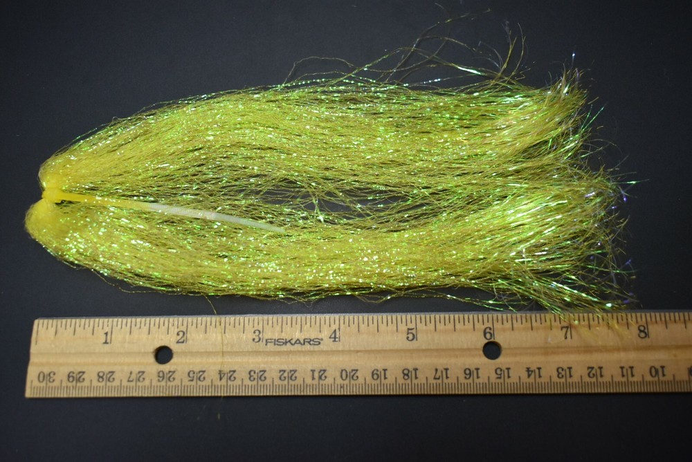 Hank YELLOW Pearl Web Fly Flash Flashabou 800 Strands Fly Tying