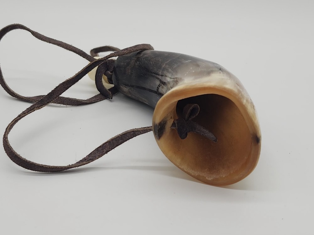 Vintage Steer Rustic Powder Horn 7"