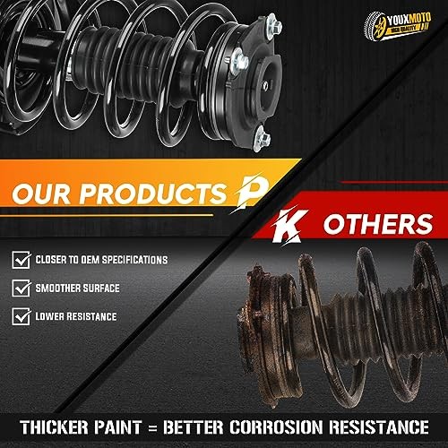 Front Complete Strut Shock Absorber Compatible Front Left and Right 2013 Sentra