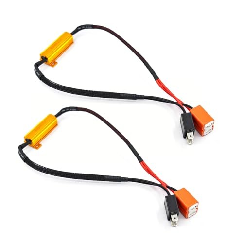 2PCS H7 Car LED Resistor Kit, 50W 6 Ohm Vehicle Anti Flicker Error Decoder,