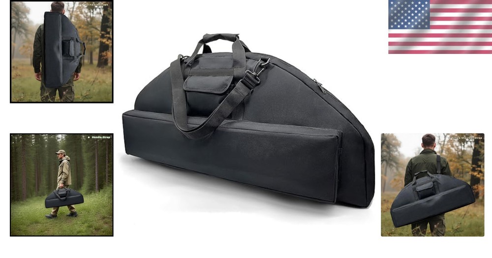 Durable Compound Bow Carrying Case - Padded & Zipper Access with Arrow Storage