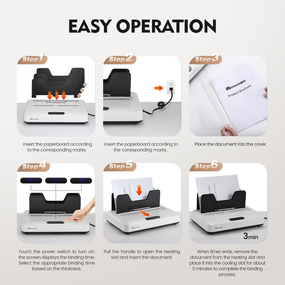 Thermal Binding Machine 500 Sheets, Instant Use|Digital Touch Panel|Air Cooli...