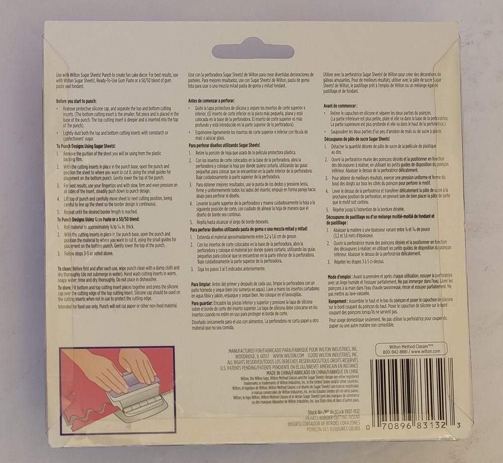 WILTON SUGAR SHEETS! Punch - Cutting Inserts & Border Cutting Inserts HEART NEW