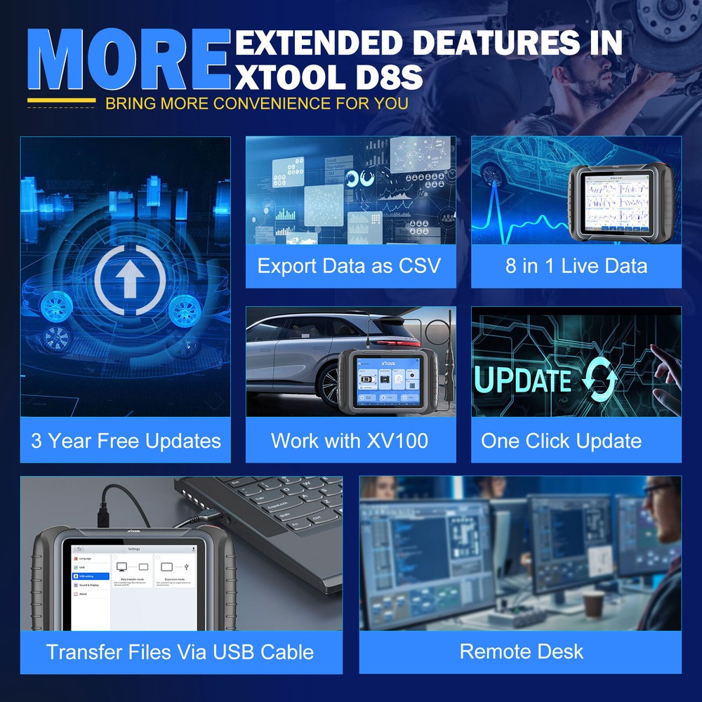 XTOOL D8S Bidirectional OBD2 Scanner Topology Map Diagnostic Tool Key Programmer