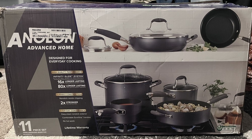 Anolon 84631 Advanced Home 11-Piece Cookware Set - Moonstone