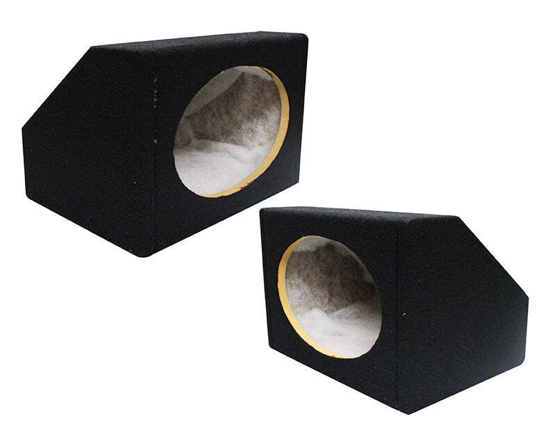 2 Absolute 6.5" Single Angled Subwoofer Enclosure Speaker Box - Black