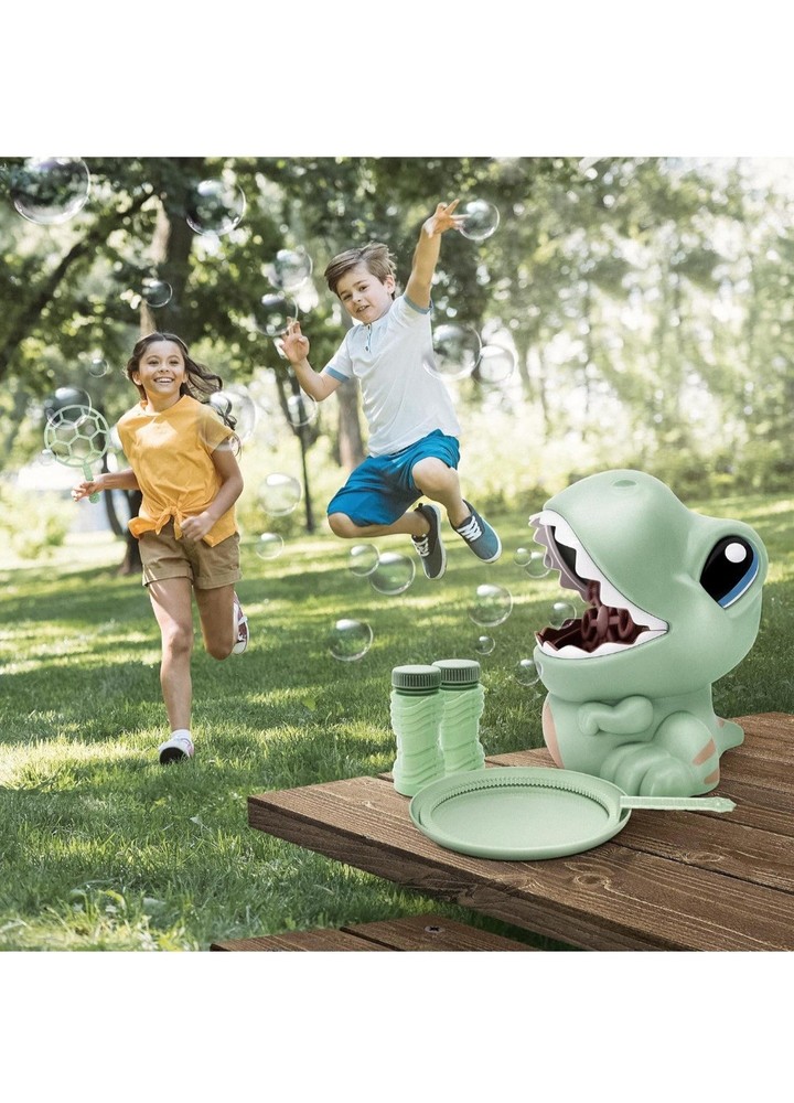 Dinosaur Bubble Blower with 2 Bubble Solutions - Ultimate Outdoor Fun for Kids
