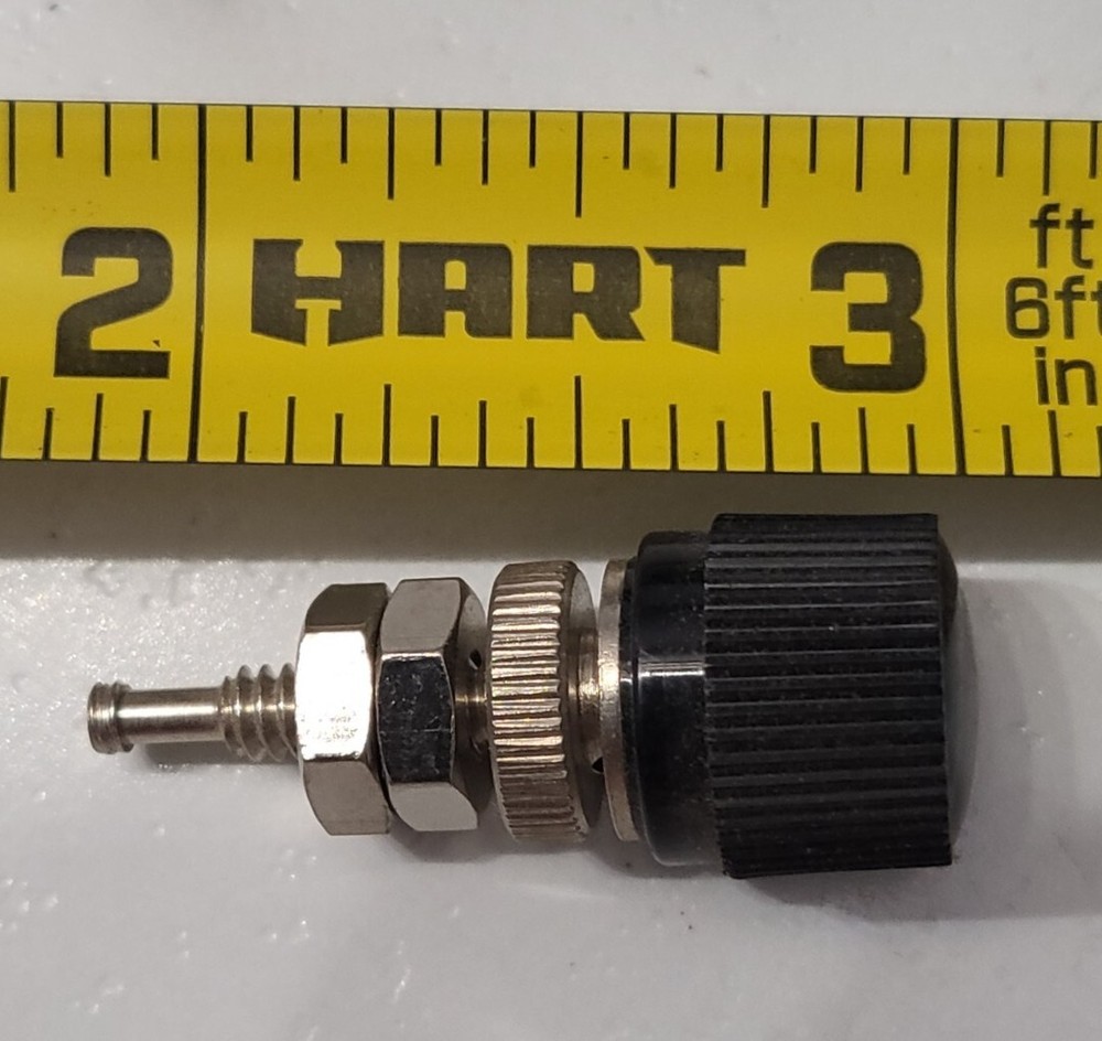 4 Vintage Black Speaker Terminals Banana Jacks Binding Posts