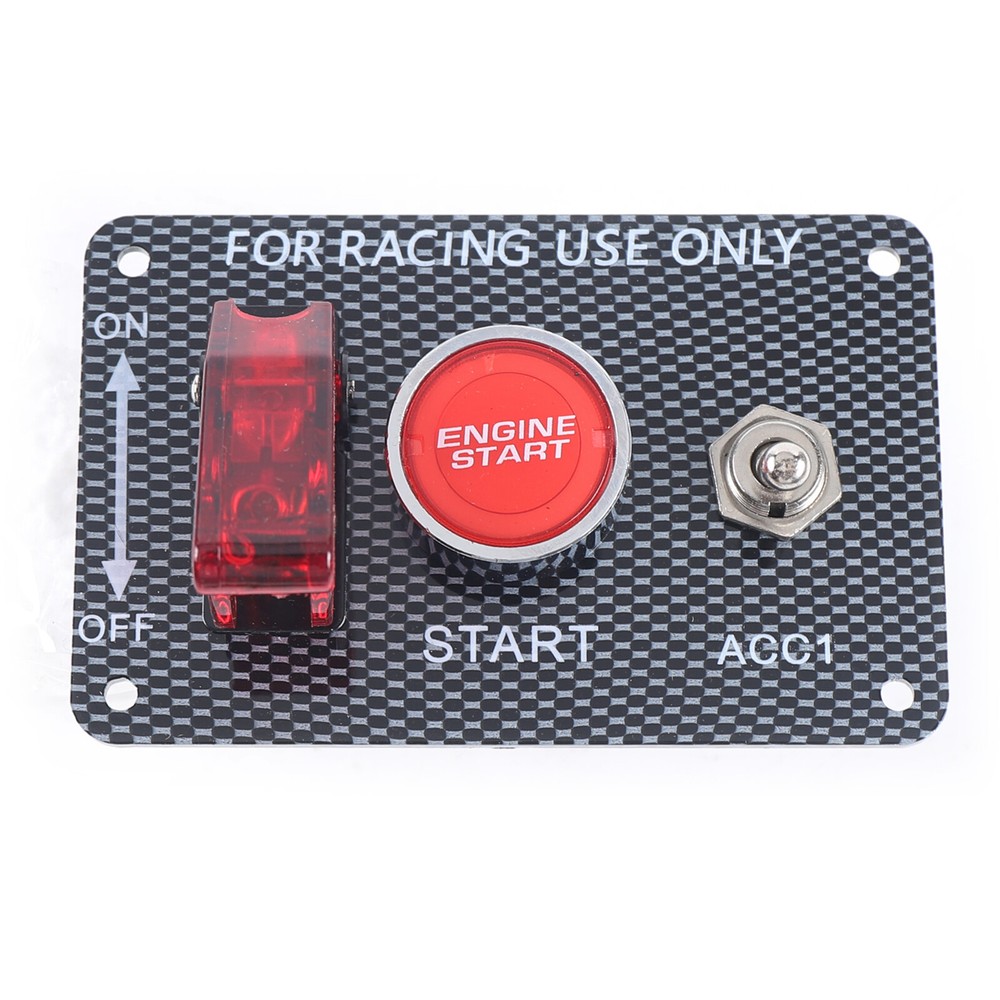 3-stage Ignition Accessory Engine Start Push Button Switch Panel 12V Race Car US