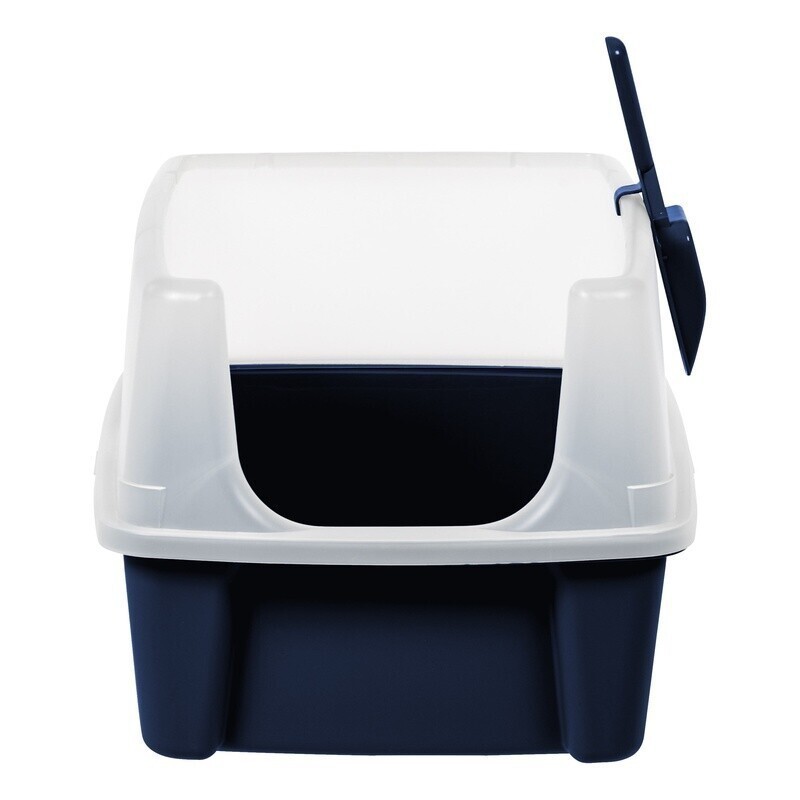 High Sided Open Top Cat Litter Box W/ Scoop Easy Clean Leakproof Cat Container