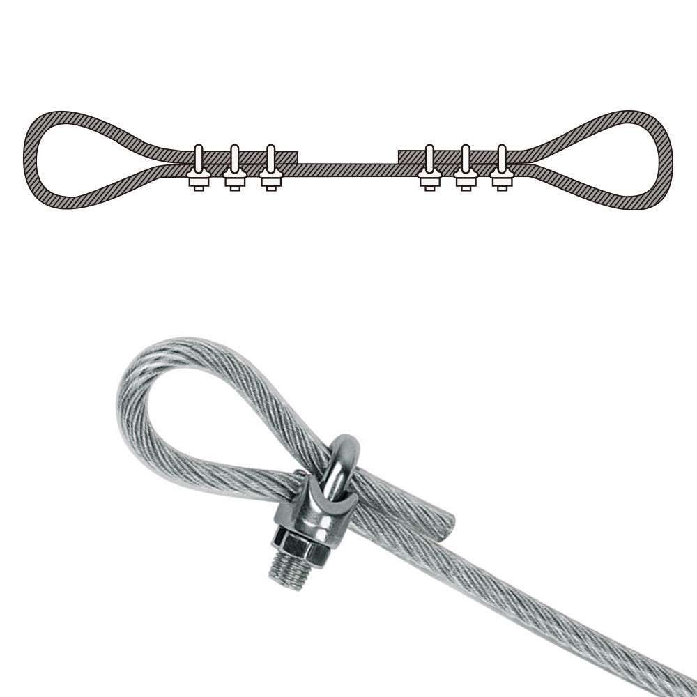 M6 Wire Rope Cable Clip Clamp 16 Pack Stainless